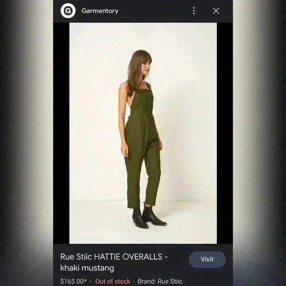 Rue Stiic HATTIE OVERALLS in khaki mustang - Picture 7 of 7